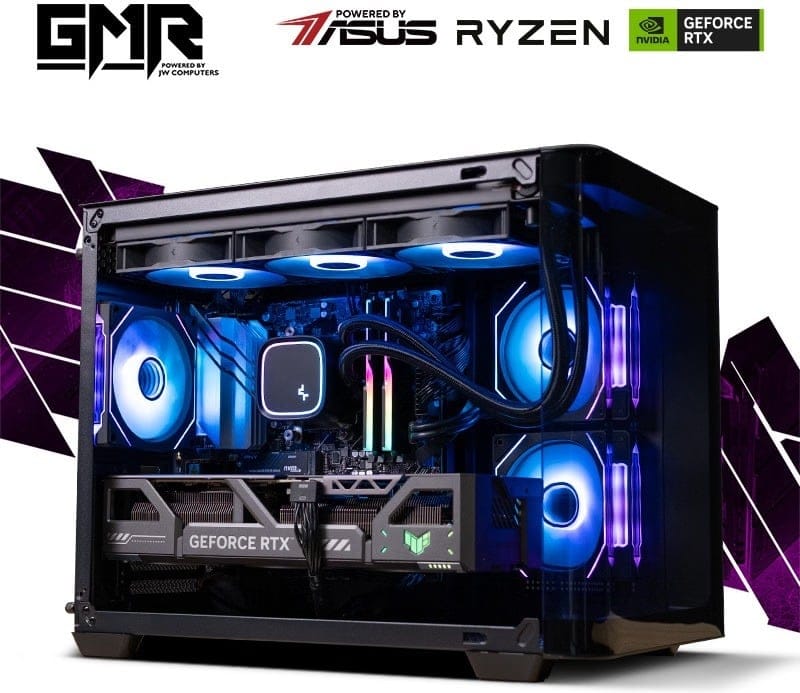 GMR Vengeance RTX 5080 Gaming PC - (Ryzen 7 7800X3D | 32GB RAM | RTX 5080 16G | 2TB NVMe SSD | 850W | Windows 11) Powered by ASUS