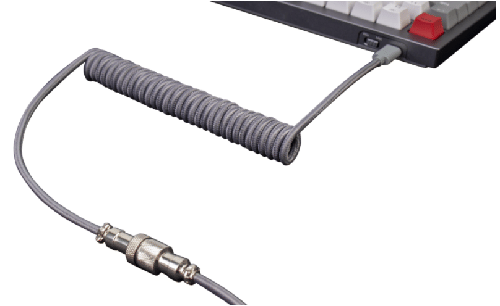 Keychron Custom Coiled Cable Aviator USB-C Grey