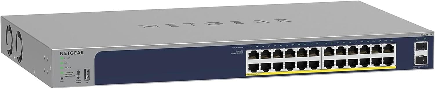 Netgear GS724TP Managed 24 Port Gigabit PoE+ Network Switch