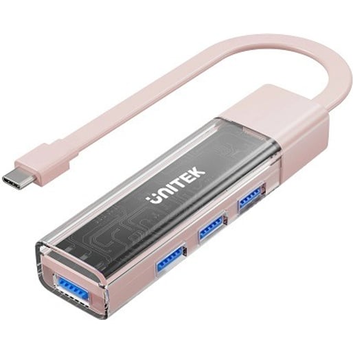 Pink Hub Unitek H1319APK01 Bi-Directional Hub with Detachable Cable - Pastel Pink