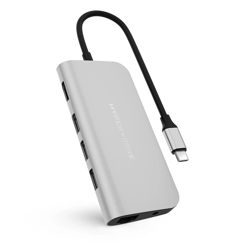 HyperDrive Viper 10-in-2 USB-C Hub with Dual Display for Mac/PC - Silver