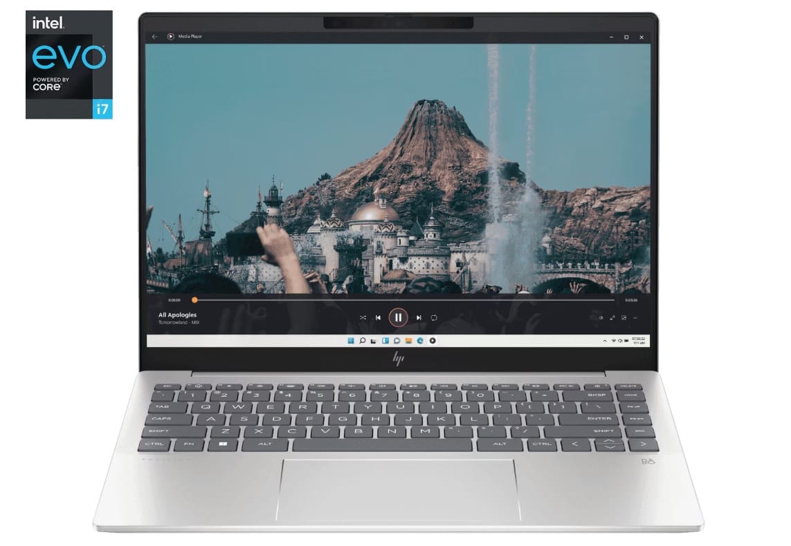 HP Pavilion Plus EVO 14" 2.8K OLED 120Hz,  Intel Core i7-1355U, 16GB RAM, 512GB SSD, Windows 11 Home