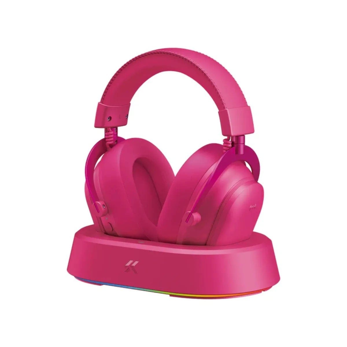 MCHOSE V9 Turbo+ Wireless RGB Gaming Headset with Magnetic Charging Station - Berry Red
