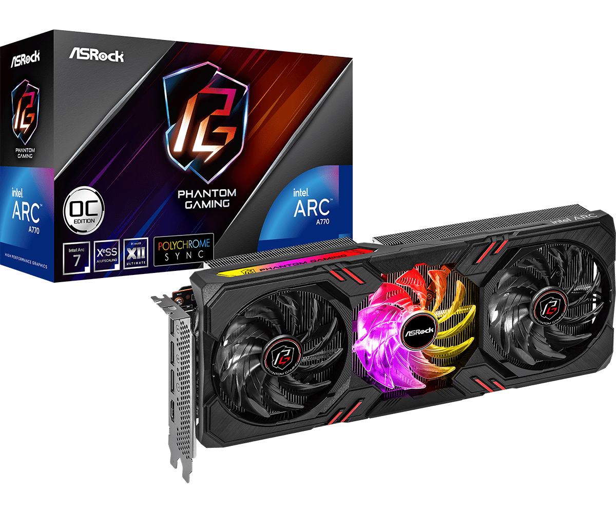 AsRock Intel Arc A770 Phantom Gaming D 8GB OC Graphics Card