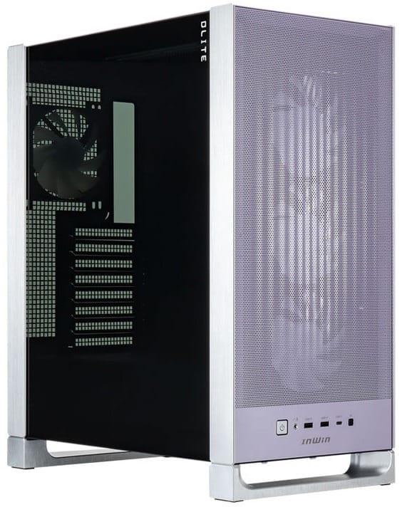 InWin DLITE Mid Tower ATX 4-ARGB Fan Tempered Glass Panel Computer Case - Lilac Silver