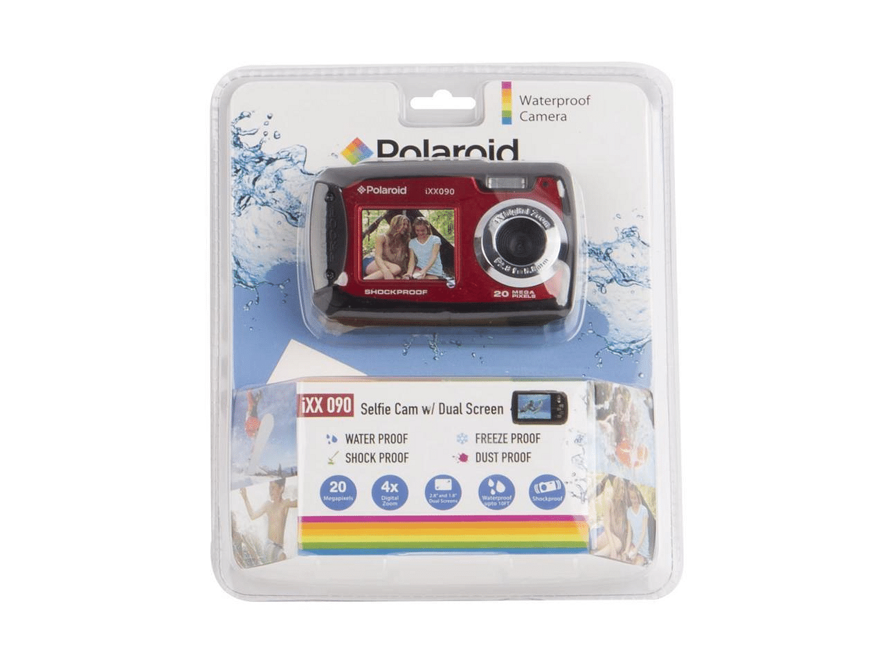 polaroid 20 mp dual screen waterproof camera