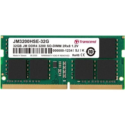 (Ex-Demo) Transcend JetRAM 32GB DDR4-3200 SODIMM Memory