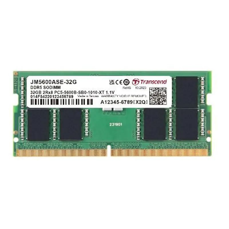 Transcend JM5600 32GB DDR5-5600 SODIMM 2RX8 2GX8 Memory