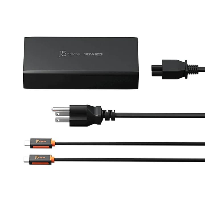 J5 Create 185W Gan Power Delivery 3.1 USB-C 3-Port Charger