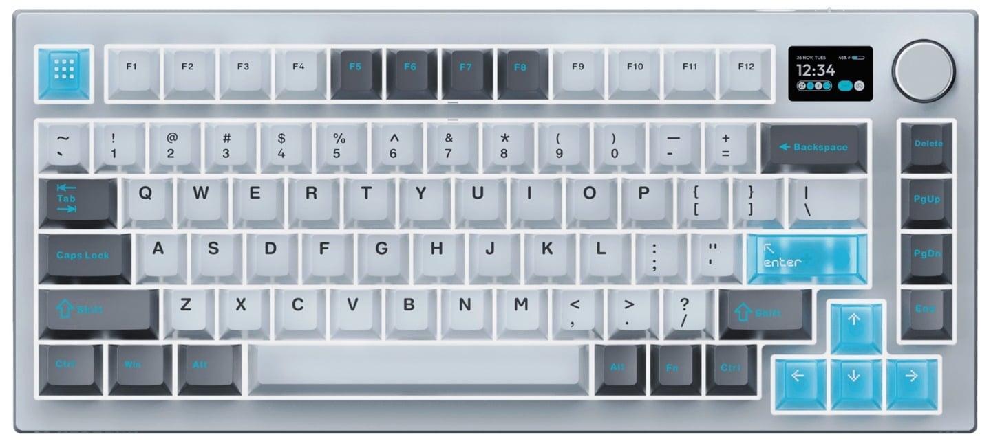 VOICSKY ECHO 75 Wireless Mechanical Light Keyboard With Dynamic Screen - Tone Linear Switch