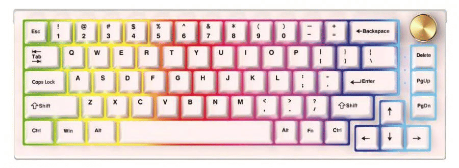 Fantech MAXFIT67 Wireless RGB Mechanical Keyboard - Kailh White - White
