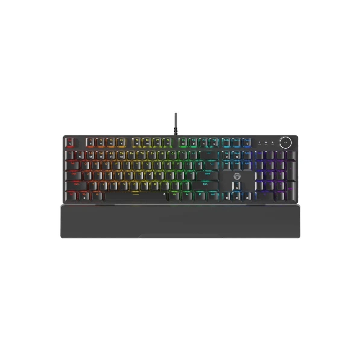 Fantech MAXPOWER II Wired Hot-Swap RGB Backlight Mechanical Black Keyboard with Wrist Rest - Lemon Zest Switch