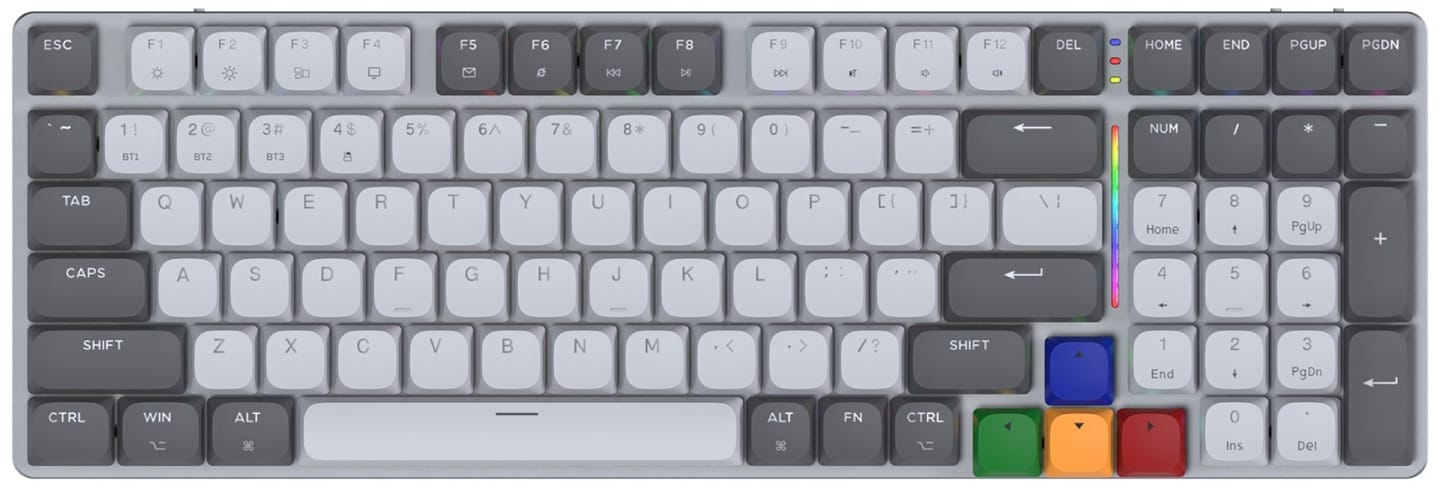 Fantech MK916 95% Low-Profile Wireless Mechanical Keyboard - Brown Switch