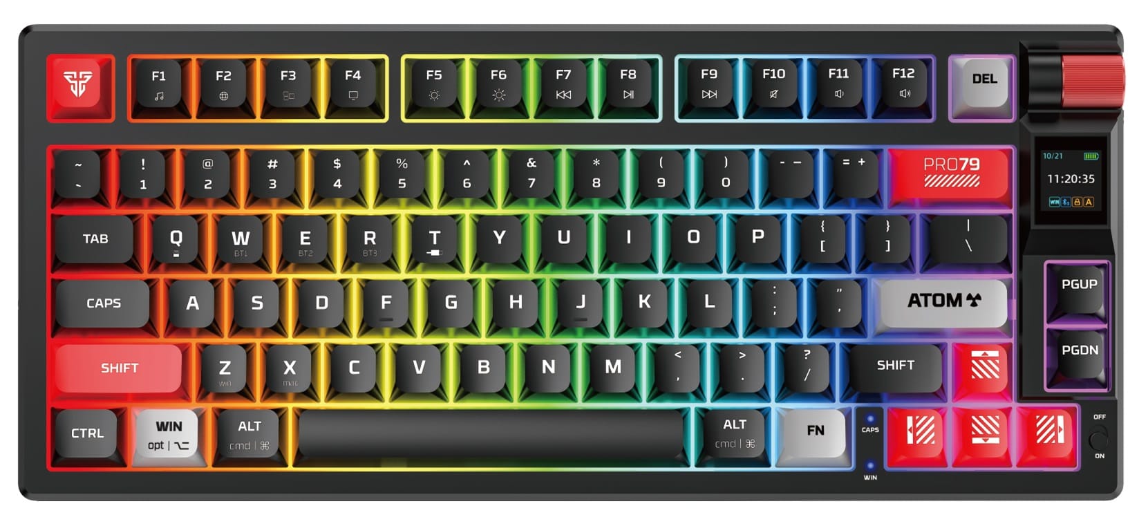 Fantech MK917 75% Hot-Swap Wireless Mechanical Black Keyboard - Red Switch
