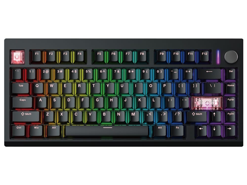 Fantech MAXFIT8 QMK Wireless Mechanical Black Keyboard - White Switch