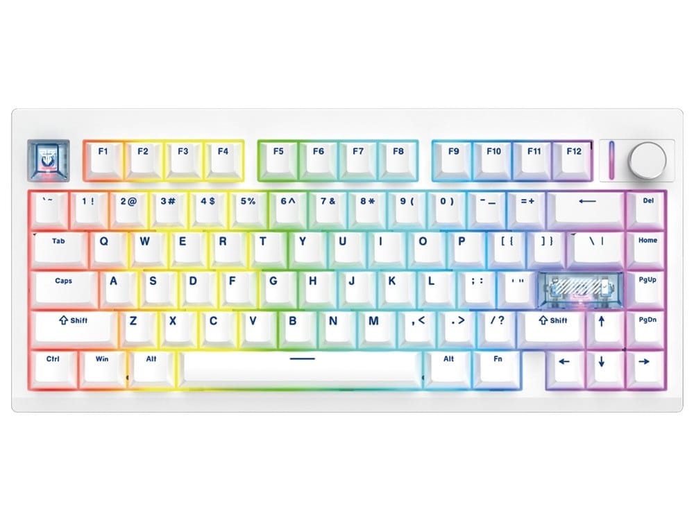 Fantech MAXFIT8 QMK Wireless Mechanical White Keyboard - White Switch