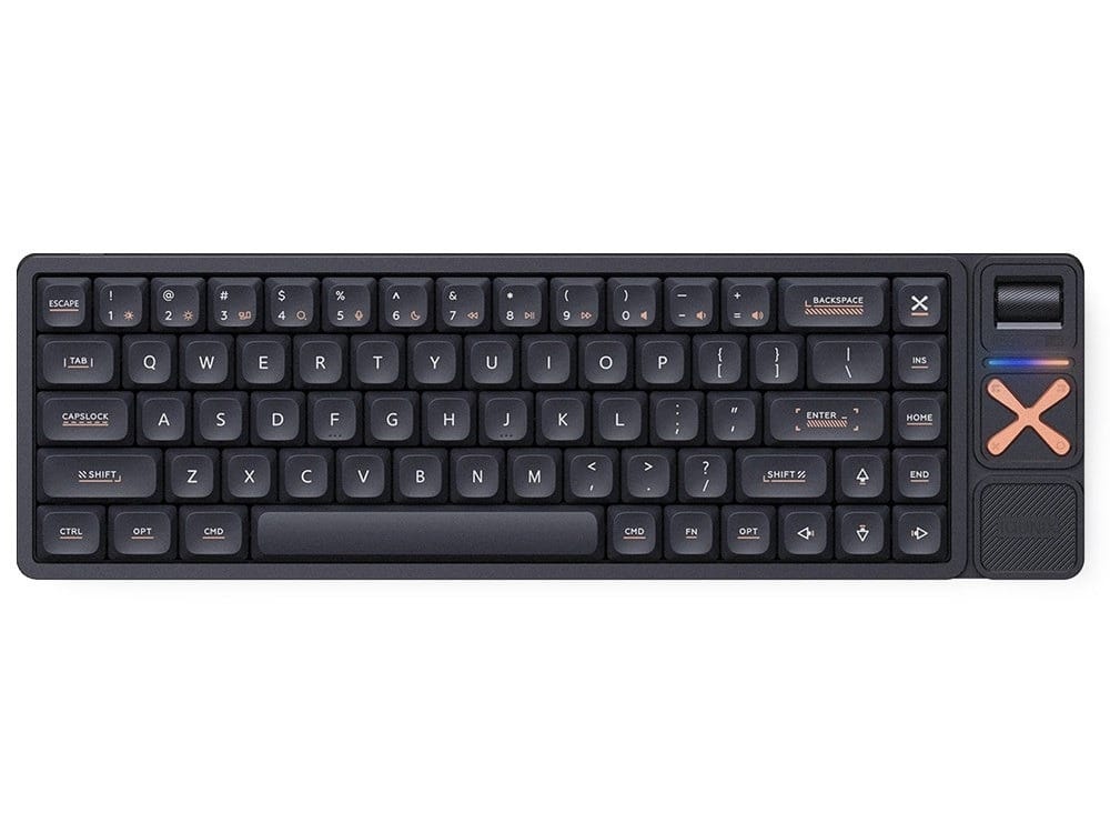 IQUNIX Magi65 Pro Low Profile Aluminum Wireless Shadow Black Mechanical Keyboard - Gold Red Switch