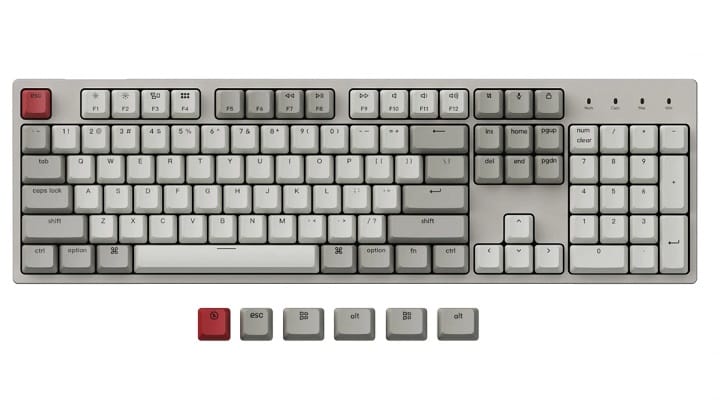 Keychron C2 HS Gateron 104 Keys Mechanical Keyboard - Brown