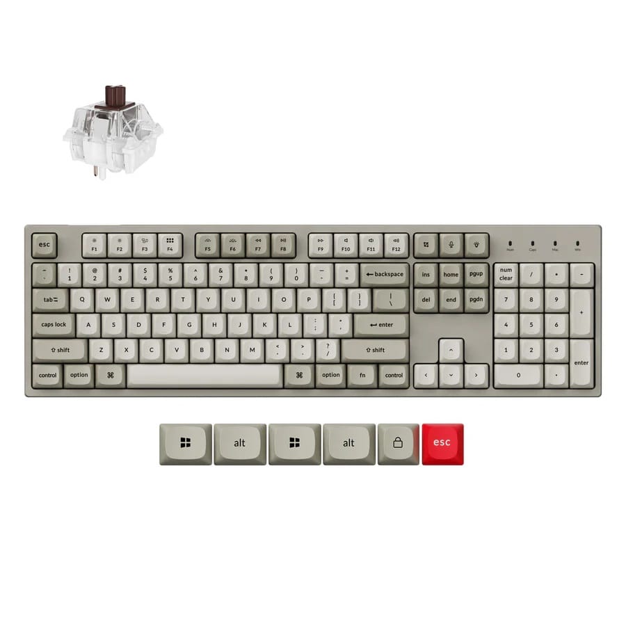 Keychron C2 Pro 8K QMK Wired RGB Backlight Hot-Swappable Mechanical Gaming Keyboard - Super Brown