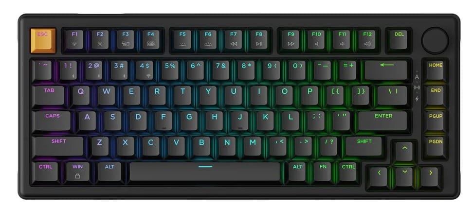 Keychron J2 QMK RGB Wireless Mechanical Black Keyboard - Apex Banana Switch