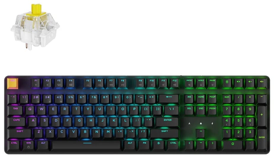 Keychron J5 QMK Wireless Mechanical RGB Black Keyboard - Apex Banana Switch