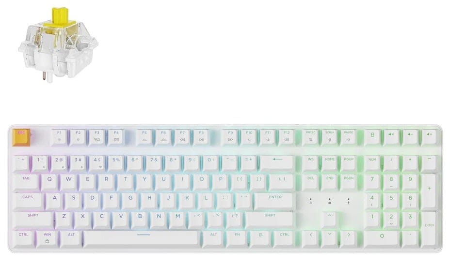 Keychron J5 QMK Wireless Mechanical RGB White Keyboard - Apex Banana Switch