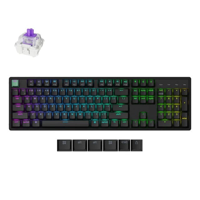 Keychron K10 HE Wireless Magnetic Switch Standard Edition Black Custom Keyboard - Gateron Double-Rail Nebula Switch