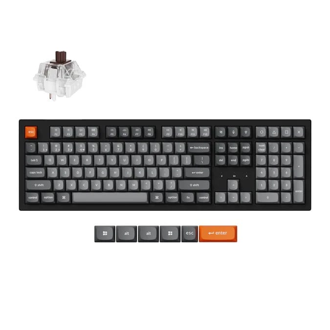 Keychron K10 Max QMK RGB Wireless Black Mechanical Keyboard  - Super Brown Switch