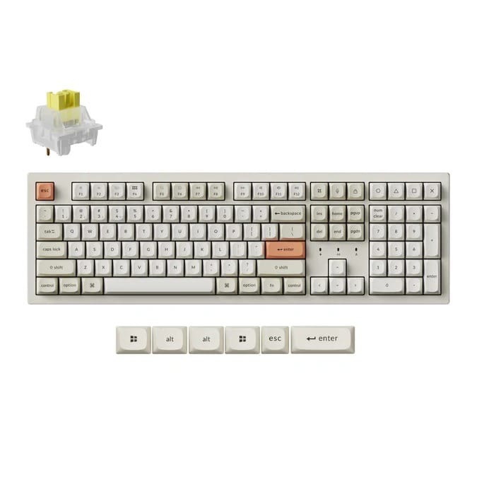 Keychron K10 Max ZMK Hot-Swap Wireless Mechanical Keyboard Retro Pastel (Silent Banana Switch)