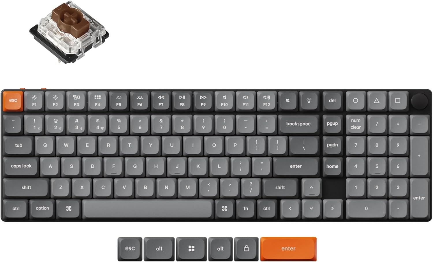 Keychron K17 Max QMK Hot-Swappable Gateron Wireless Mechanical Keyboard - Brown Switch