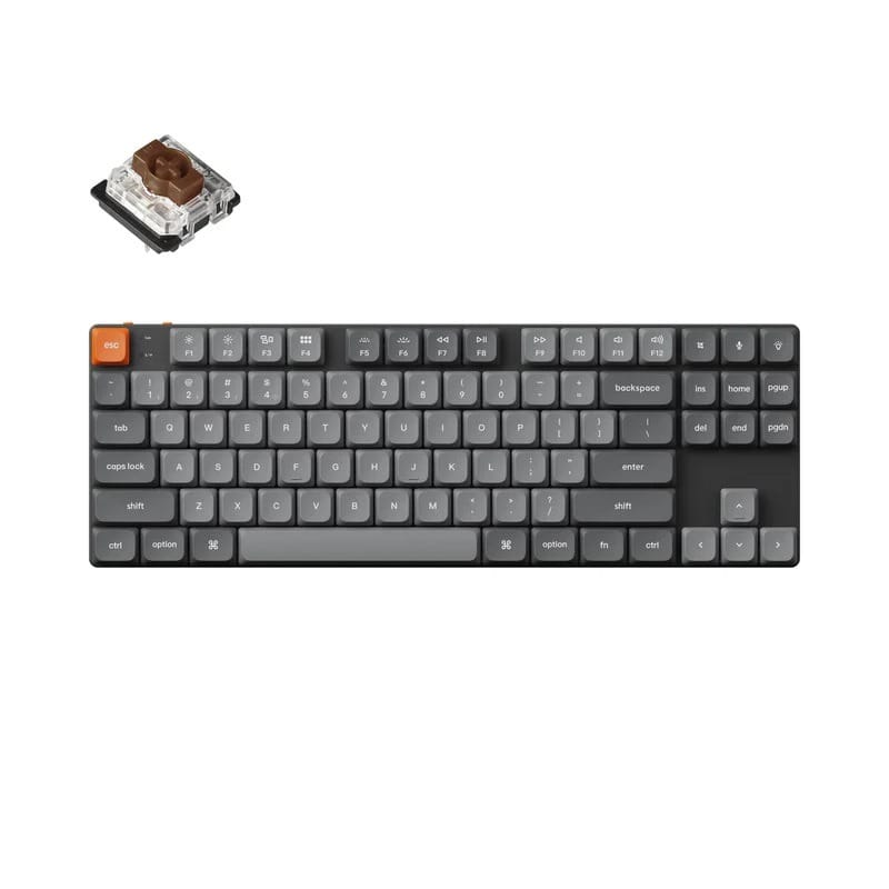 Keychron K1 Max QMK/VIA Wireless RGB Backlight Hot-Swappable Custom Gateron Mechanical Keyboard - Brown Switch