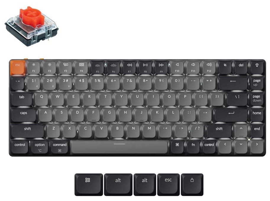 Keychron K3 V3 Low-Profile QMK White Wireless Mechanical Keyboard - Red Switch