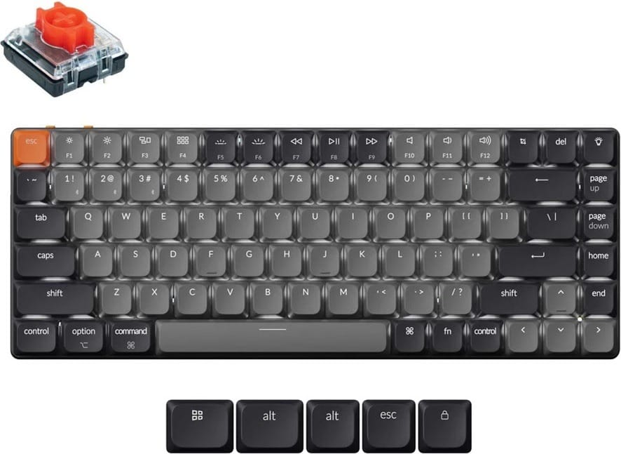 (Ex-Demo) Keychron K3 V3 Low-Profile QMK White Wireless Mechanical Keyboard - Red Switch