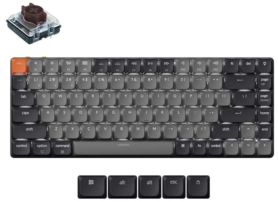 Keychron K3 V3 Low-Profile QMK White Wireless Mechanical Keyboard - Brown Switch