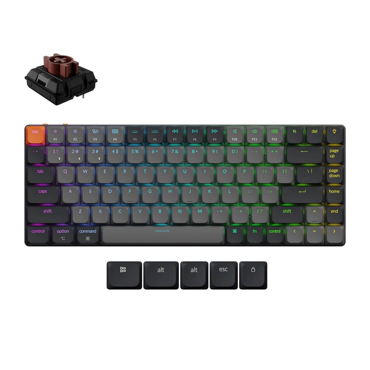 Keychron K3v3 Low-Profile QMK RGB Backlit Hot-Swap Wireless Mechanical Keyboard - Brown Switch