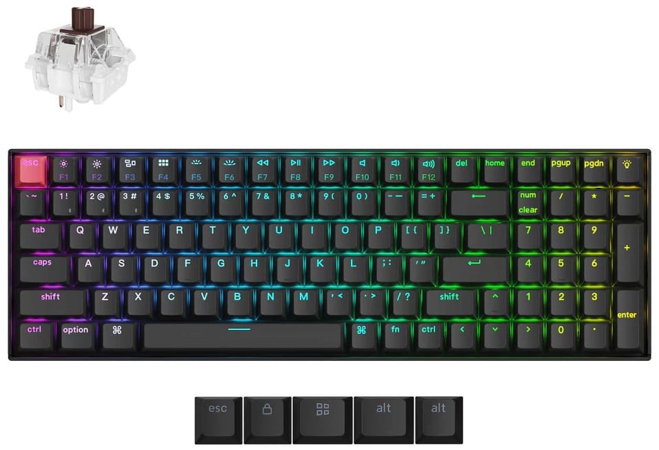Keychron K4 V3 QMK RGB Wireless Aluminum Mechanical Keyboard - Super Brown Switch