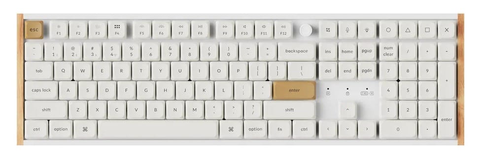 Keychron K5 Ultra 8K Wireless RGB Low-Profile Mechanical White Keyboard - Milk POM Red Switch