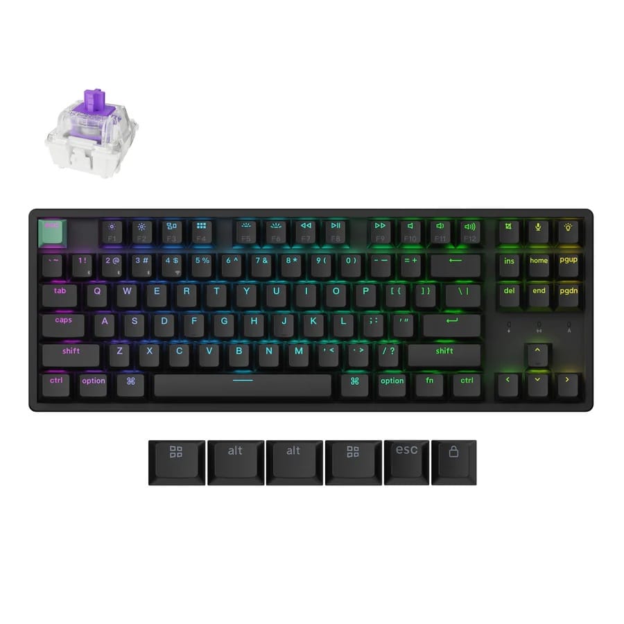 Keychron K8 HE Wireless Magnetic Switch Standard Edition Black Custom Keyboard - Gateron Double-Rail Nebula Switch