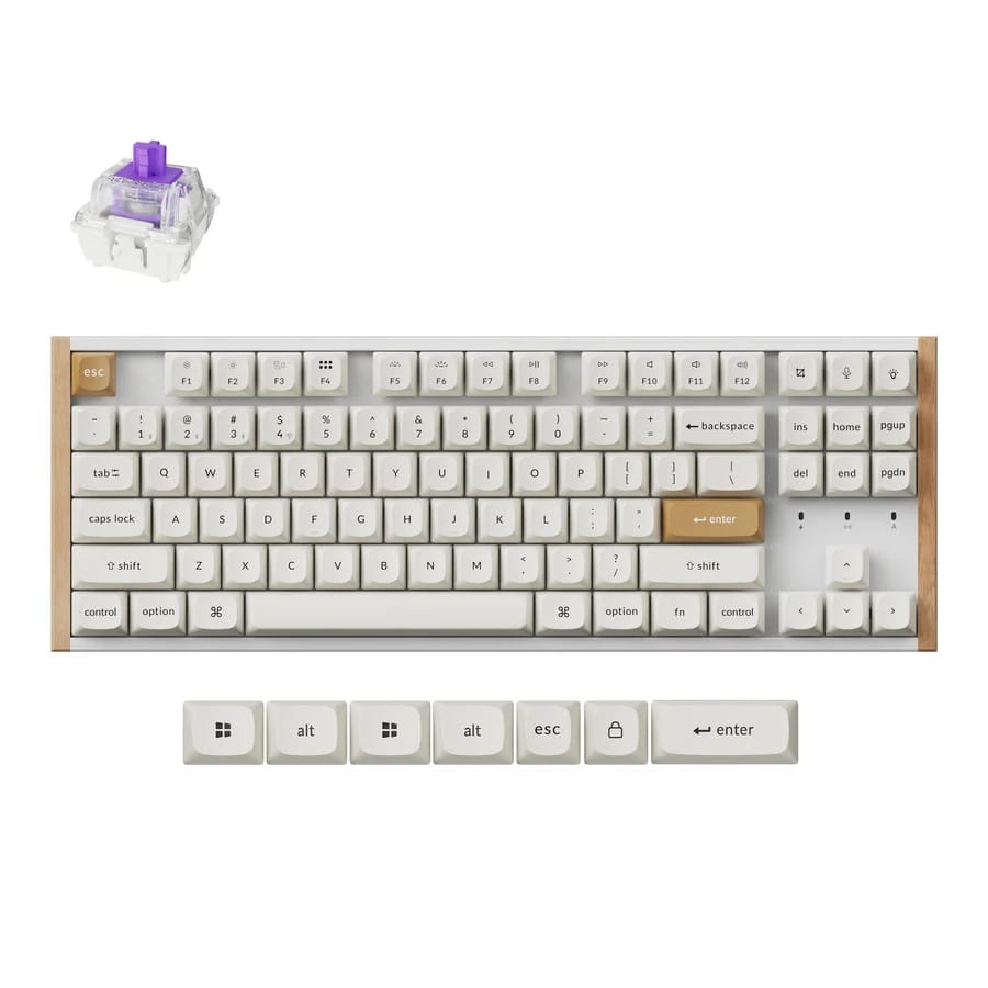 Keychron K8 HE Wireless Magnetic Switch Special Edition White Custom Keyboard - Gateron Double-Rail Nebula Switch