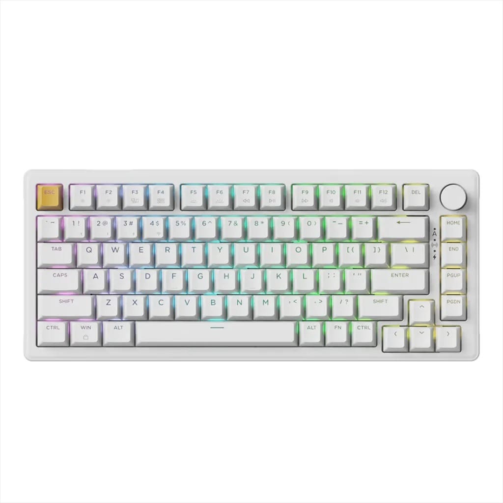 Keychron J2 QMK Wireless Mechanical White RGB Backlight Hot Swappable Keyboard - Super Brown Switch