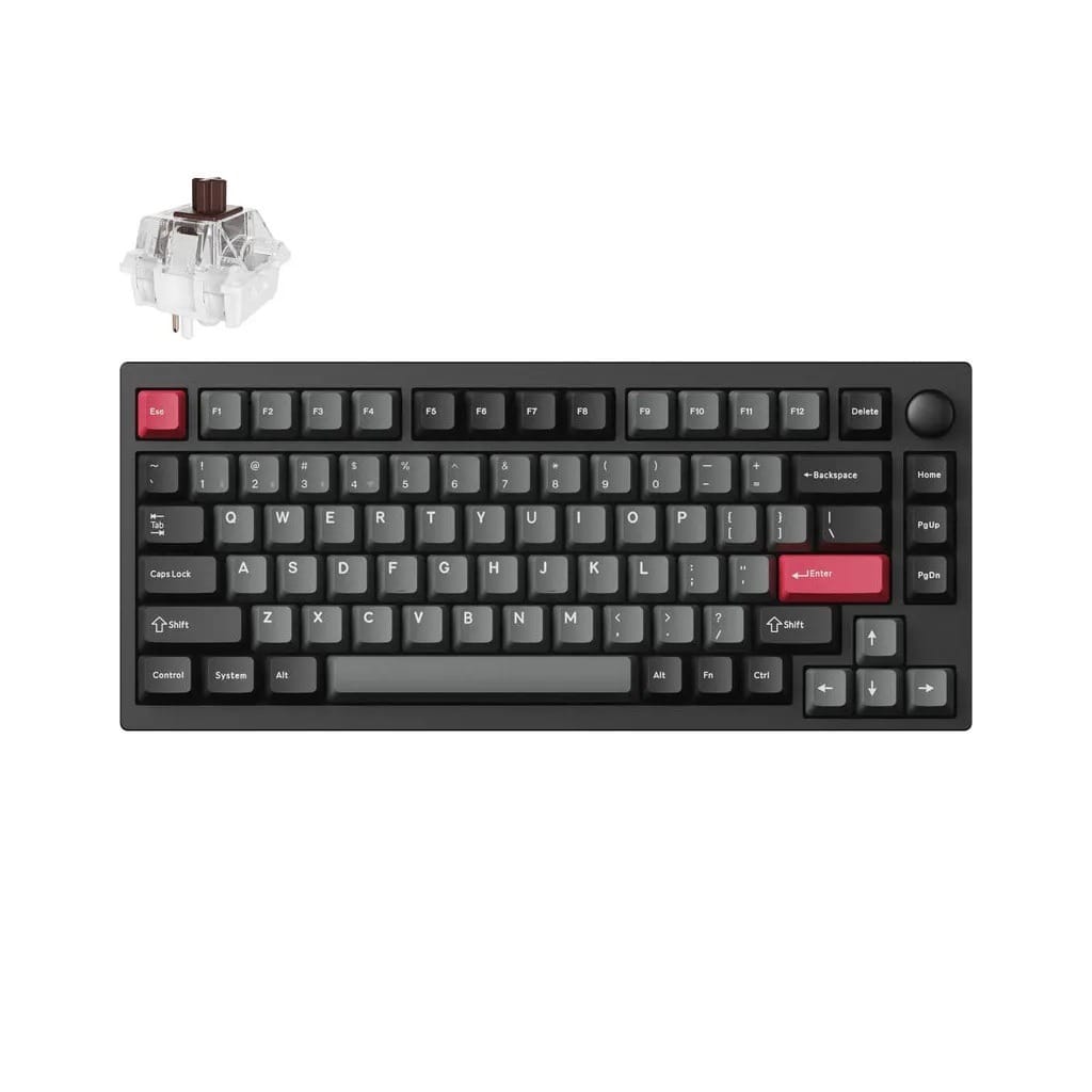 Keychron Lemokey P1 Pro Wireless Custom Gaming Carbon Black Keyboard - Super Brown Switch