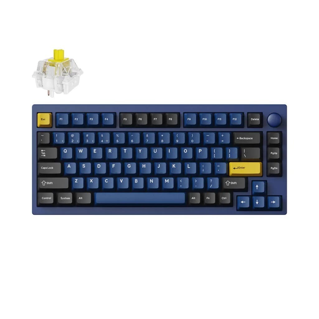 Keychron Lemokey P1 Pro QMK/VIA Custom Wireless Mechanical Navy Blue Keyboard - Super Banana Switch