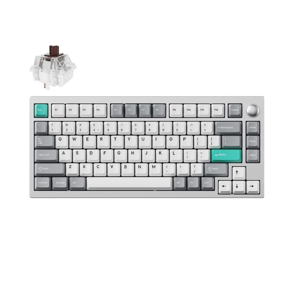 Keychron Lemokey P1 Pro Wireless Custom Gaming Space Silver Keyboard - Super Brown Switch