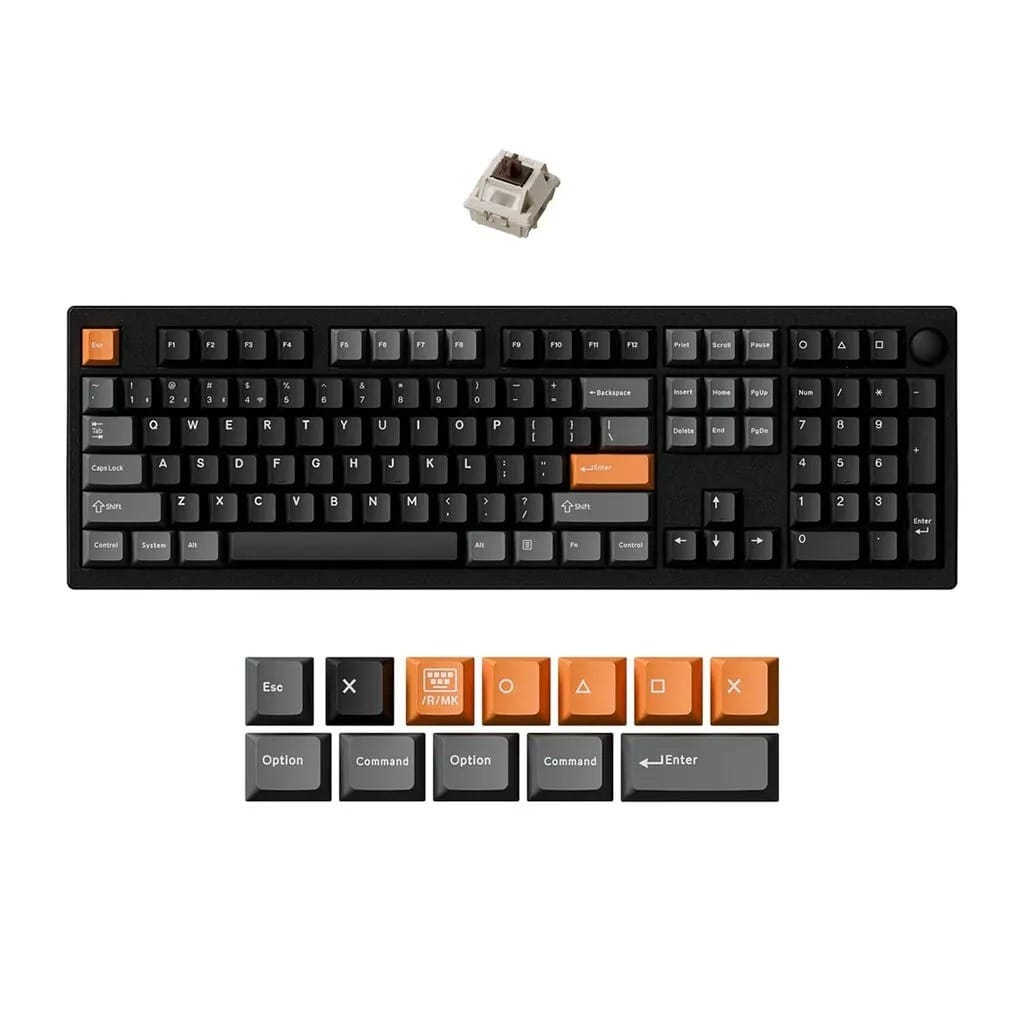 Keychron P6 Ultra 8K Wireless Custom Fully Assembled Knob Mechanical Black Keyboard - Silk POM Brown Switch