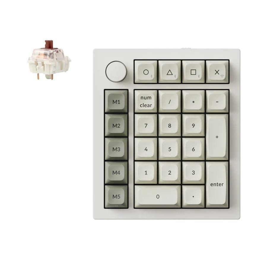 Keychron Q0 Max QMK Custom Mechanical Shell White Number Pad - Brown Switch