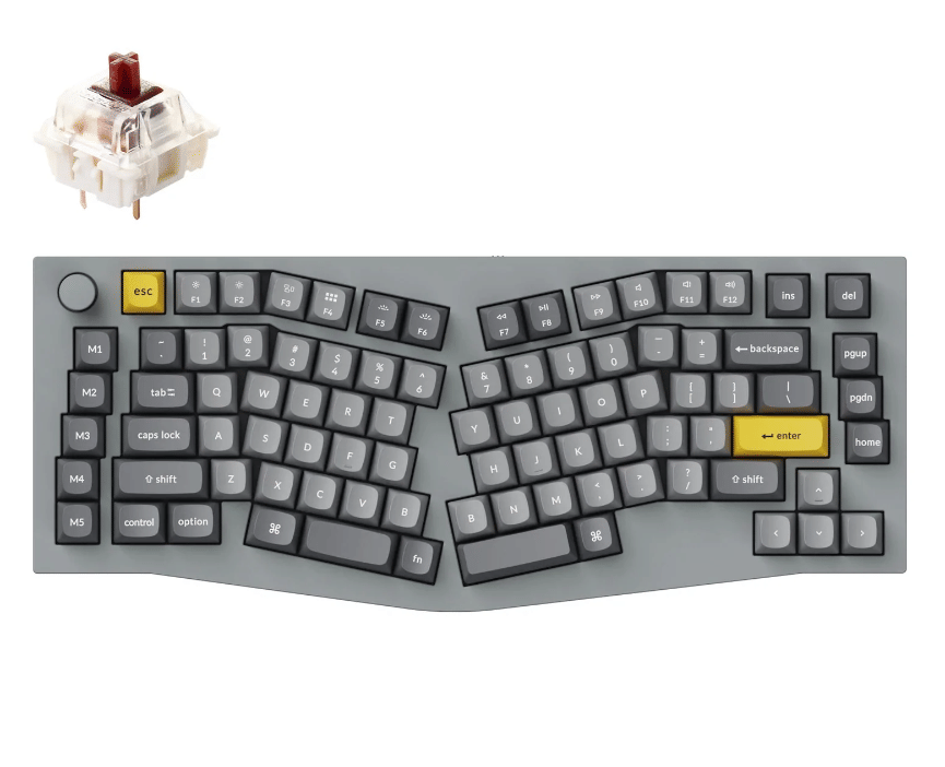 Keychron Q10 75% QMK Keyboard Knob-Grey-Brown Switch