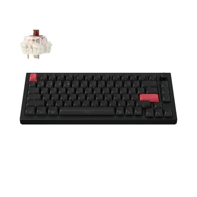 Keychron Q1 Max QMK/VIA Wireless Black Mechanical Keyboard - Brown Switch