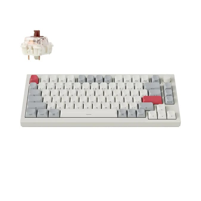 Keychron Q1 Max QMK/VIA Wireless White Mechanical Keyboard - Red Switch