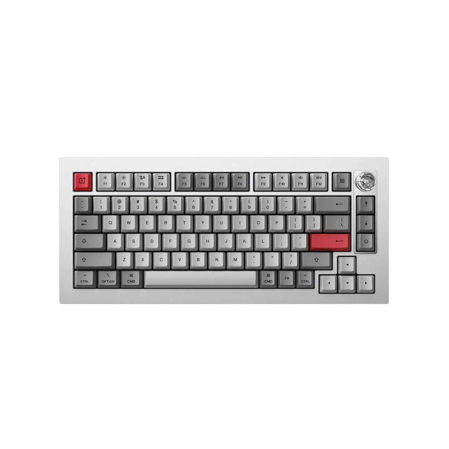 (Ex-Demo) Keychron x OnePlus 81 Pro QMK/VIA Wireless Custom Mechanical Keyboard Dark Grey Winter Bonfire Tactile Switch Mac Windows PBT Keycap OP-81P-T3