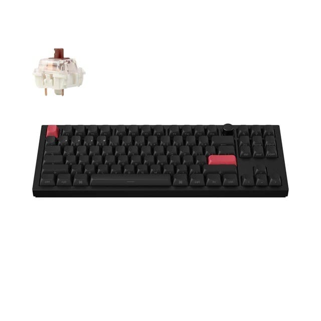 Keychron Q3 Max QMK/VIA Wireless TenKeyLess RGB Hot-Swap Side-Printed Keycaps Carbon Black Custom Mechanical Keyboard - Brown Switch